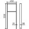 Lean-on hoop made of steel tube | Square tube, 80 x 20 mm | with cross bar | total width: 450 mm | hot-dip galvanized